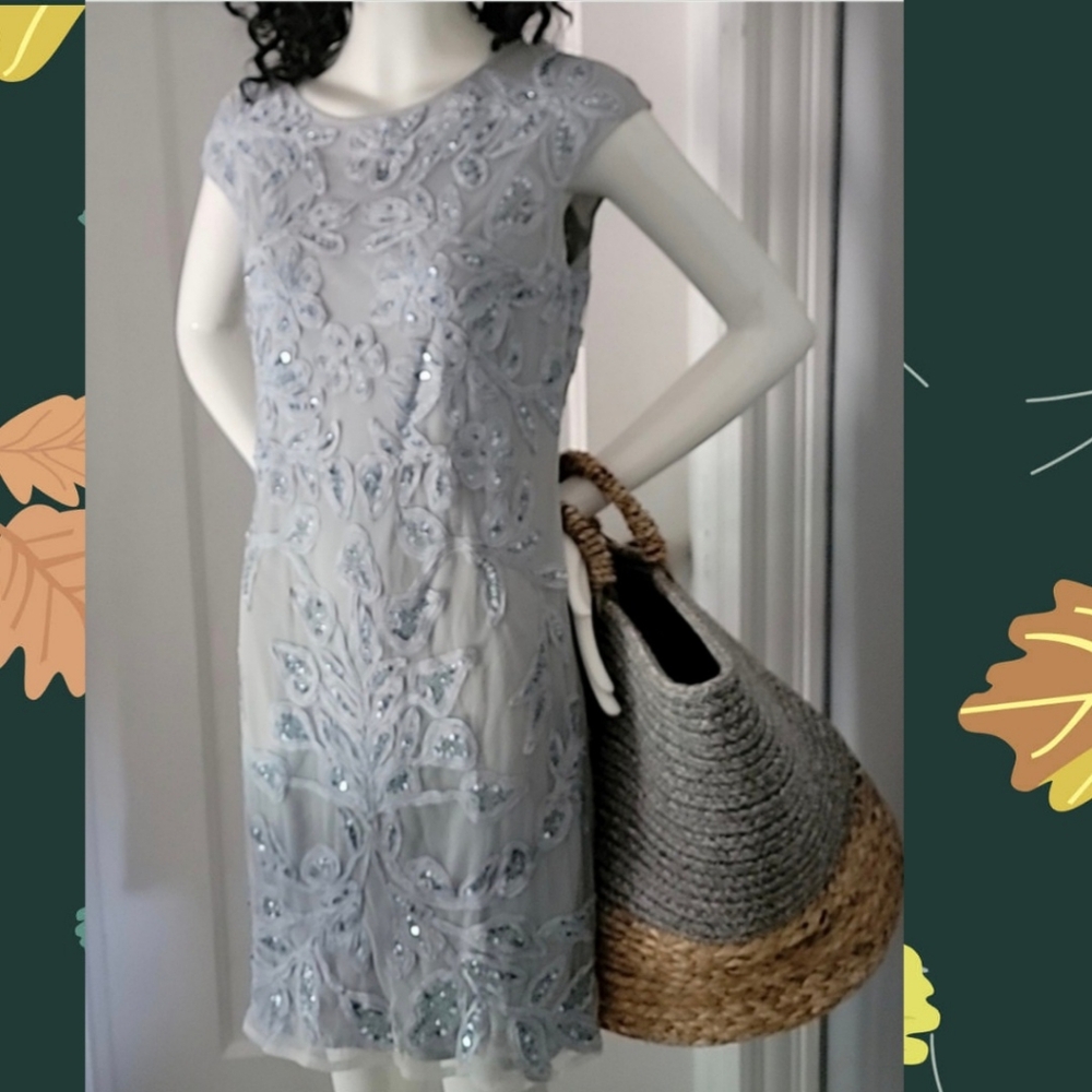 EUC Vintage Mini Dress in Blue Sequin Women's
